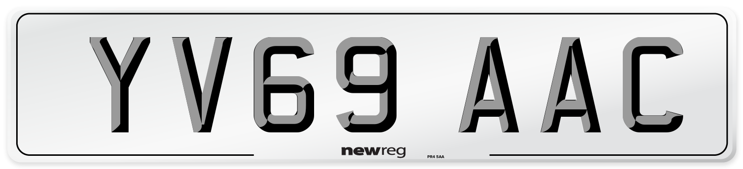YV69 AAC Number Plate from New Reg